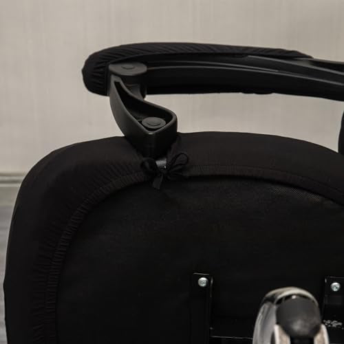Melaluxe Office Chair Cover with Arm Covers - Universal Stretch Desk Chair Cover, Computer Chair Slipcovers (Size: L) - Black - color: Black, size: Large with Arm Cover