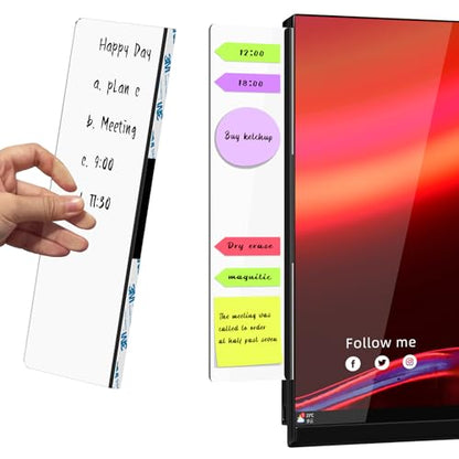 Crpich Small Clear Monitor Memo Board – 10.6" x 3.3", 2 Pack Transparent Sticky Note Holders with 3M Adhesive for Screen Side - style: 10.6" X 3.3"-Clear-2Pack