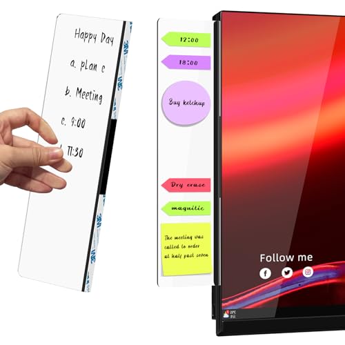 Crpich Small Clear Monitor Memo Board – 10.6" x 3.3", 2 Pack Transparent Sticky Note Holders with 3M Adhesive for Screen Side - style: 10.6" X 3.3"-Clear-2Pack