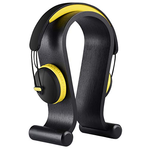 SAMDI Wood Headphone Stand Headset Stand Headphone Holder Universal Gaming Headset Holder - Oak Wood - color: Oak Wood