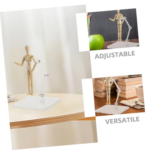 Yardwe Clear Figure Stand 2 Pack Action Figure Display Stand Base for Dolls Models and Collectibles Adjustable Angle Support Holder for Toy Display Easy Assembly