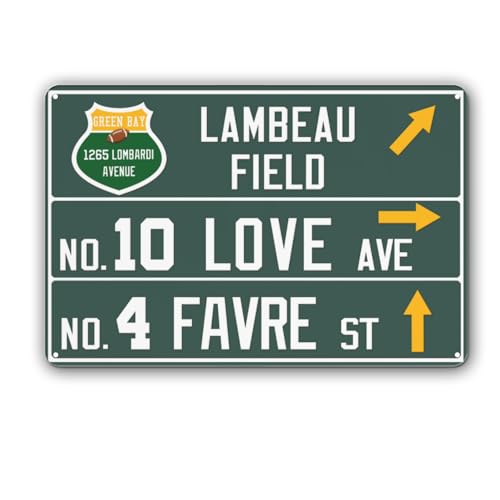 12” x 8” Packer Wall Decor Art Poster, Bay Green Football Metal Tin Sign, Packer Gifts for Boys Men Home Room Decor - color: team 11