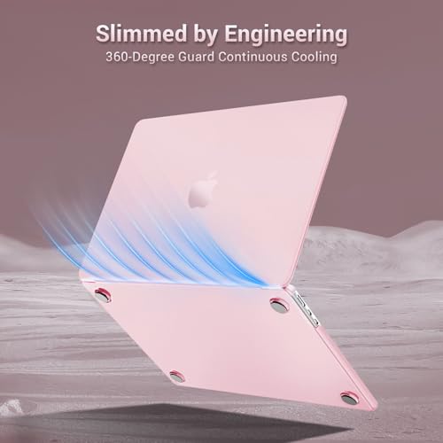 MOSISO Ultra-Thin & Seamlessly Closes Cover Compatible with MacBook Air 13 inch Case M5 M4 M3 M2 2026-2022 A3449 A3240 A3113 A2681, 2 in 1 Kit Anti-Fingerprints Shell for Mac Air 13.6, Baby Pink - color: Baby Pink