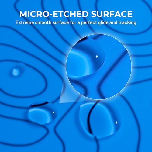 XVX White Topograph Glass Mousepad 4.0, Hard Mouse Pad for Gaming,Ultra-Smooth Micro-Etched Surface Mouse Mat with Non-Slip Rubber Base(410mm*310mm) - color: White(Topograph)