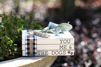 Lavender Inspired - You Me and the Dogs Dog Sign, 3 Stacked Books - color: You, Me and the Dogs