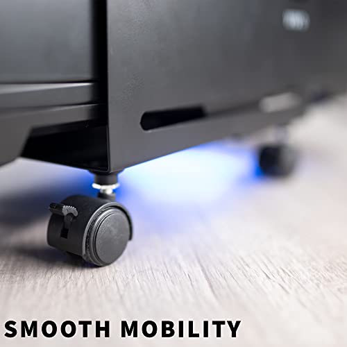 VIVO Large Computer Tower Desktop ATX-Case, CPU Steel Rolling Stand, 7.8 to 14 inch Wide Adjustable Mobile Cart Holder with Locking Caster Wheels, Gaming PC Holder, Black, CART-PC01L - style: Full Tower Cart