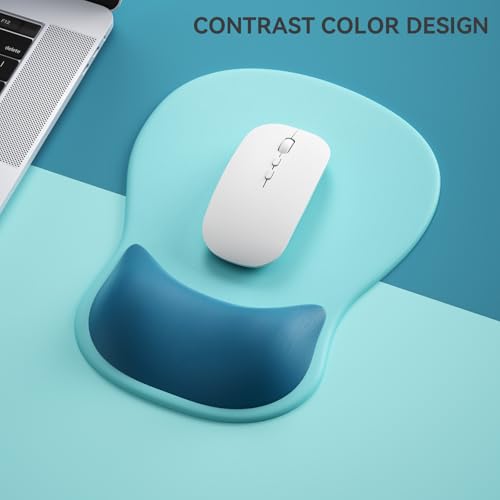 Ergonomic Mouse Pad with Wrist Rest,Cute Gel Mousepad Wrist Support - Small Mini Portable for Travel Mouse Pads for Desk Laptop,Computer,Office & Home Decor (Teal) - color: O-Teal