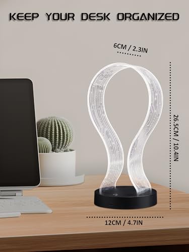 CoolGift Mart Light Up Headphone Stand with 16 Color Lights, PCB Pattern Acrylic Headset Stand with 1 USB and 1 Type-C Charging Ports, Gifts for Gamers Men Boy Father Dad and DJ Music Lovers - color: Black