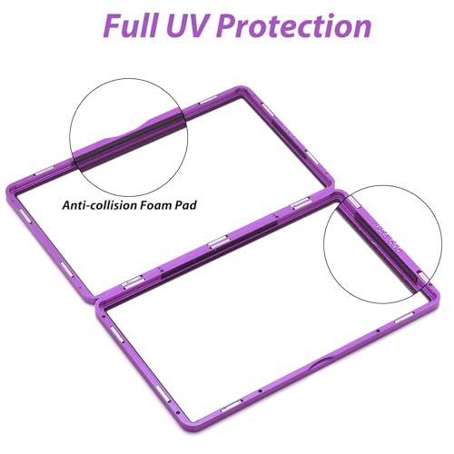 ZINHO Graded Card Case Magnetic Aluminum Alloy Slab Protector Display Case Fits 35PT PSA/CGC/CSG Cards, UV Protection (Purple) - color: Purple, style: PSA Card Case