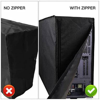 PC CPU Desktop Host Dust Cover Protector, Waterproof Desktop Mid-Tower Computer Host Dustproof Cover Full Case with Zipper, Anti-Static CPU Tower PC Dust Covers (10.6W x 20.5H x 24.6D)