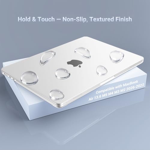 MOSISO Compatible with MacBook Air 15 inch Case M5 2026 M4 2025 M3 M2 2024 2023 A3448 A3241 A3114 A2941, Hard Shell&Keyboard Cover&Screen Film&Type C, Great for Study Travel Work, Translucent - color: Translucent