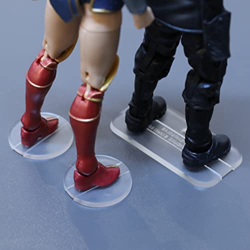 100PCS Action Figure Stand, 6inch Figures Toy Support Stands Display Bases Holder, Compatible with 1/12 Scale Mavel Legends Series/GiJeo Classified Series/D C/Mo tu, Mix Square & Round - color: 100PACK Transparent(Square&Round)