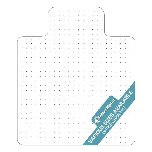 Naturehydro Chair Mat for Low Pile Carpeted Floors - 53" x 45" x 0.09" Clear Plastic Chair Mat Under Desk, Easy Glide Rolling Floor Protector, BPA and Phthalates Free (with Lip) - color: For Low Pile Carpet, size: 45'' x 53'' with Lip