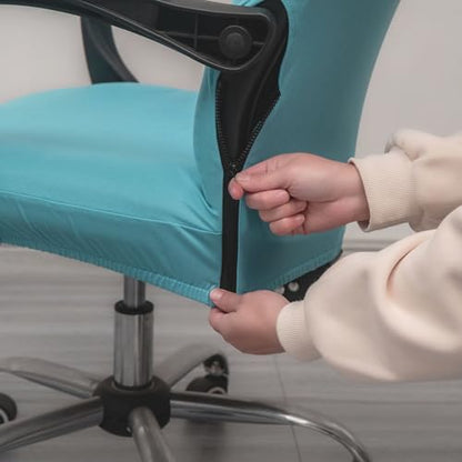 Melaluxe Office Chair Cover - Universal Stretch Desk Chair Cover, Computer Chair Slipcovers (Size: L) - Azure - color: Azure, size: Large Chair Cover