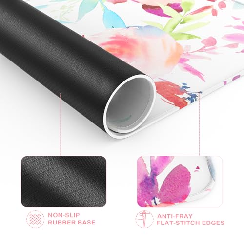 eulps Mouse Pad with Stitched Edge, Multiple Patterns Computer Mouse Pads with Non-Slip Rubber Base, Washable Cloth Mousepad, for Gaming, Laptop, PC (Pastel Bloom) - color: 30Pastel Bloom