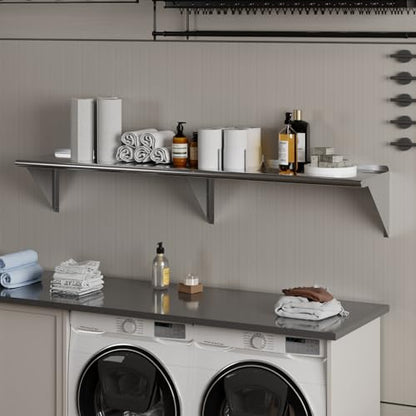 AmGood 14" X 72" Stainless Steel Wall Shelf | Metal Shelving | Garage, Laundry, Storage, Utility Room | Restaurant, Kitchen | Food Prep | NSF Certified