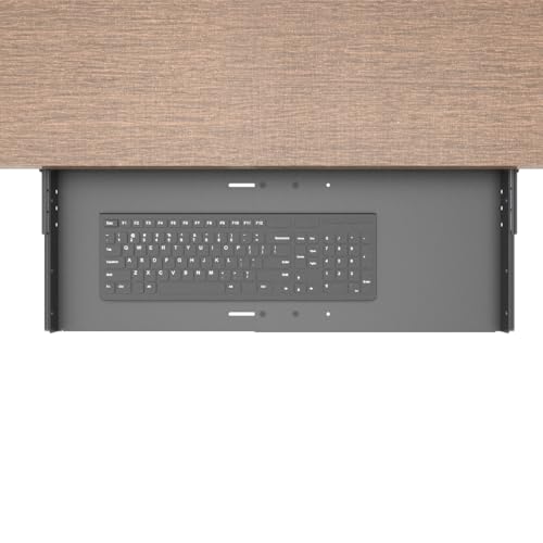 Sliding Keyboard Tray Under Desk, Pull-Out Keyboard and Mouse Tray, 27 x 9.8 inches Large Platform Slide-Out Computer Drawer for Typing, Metal, Black