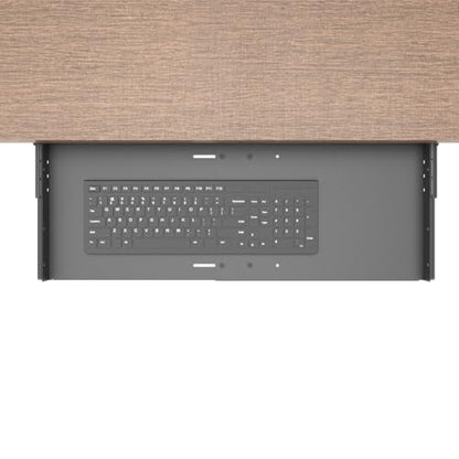 Sliding Keyboard Tray Under Desk, Pull-Out Keyboard and Mouse Tray, 27 x 9.8 inches Large Platform Slide-Out Computer Drawer for Typing, Metal, Black