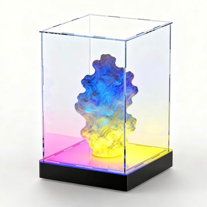 Light Up Acrylic Display Case with RGBW LED Lights, USB Powered with Switch Panel & App Control, Clear Collectible Display Box for Figures, Dolls, Collectables & Trophy, 8x8x12 Inch - size: 8''(L) x 8''(W) x 12''(H)