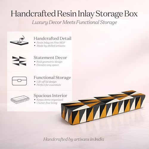 Handicrafts Home Decorative Storage Box with Lid, Decorative Remote Control Box, Slim Coffee Table Storage Box, Decorative Box for Shelf, Desk & Living Room Decor, Puzzle Guild 10 x 2.5 x 1.5 Inch - color: PUZZLE-GUILD, size: 10 x 2.5 x 1.5 Inches