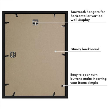 Americanflat 12x16 Shadow Box Frame with Polished Plexiglass - Silhouette Collection - Large Shadow Box Display Case for Tabletop and Wall Display - Black with Soft Felt Back - color: Black, size: 12x16