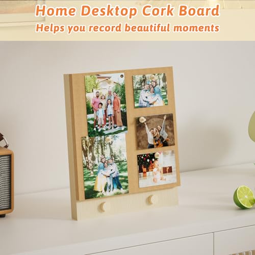 Trycooling Bulletin Board/Cork Board on the Desktop-Small Mini Hanging Tack Message Memo Picture Board for Home Office School