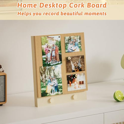 Trycooling Bulletin Board/Cork Board on the Desktop-Small Mini Hanging Tack Message Memo Picture Board for Home Office School