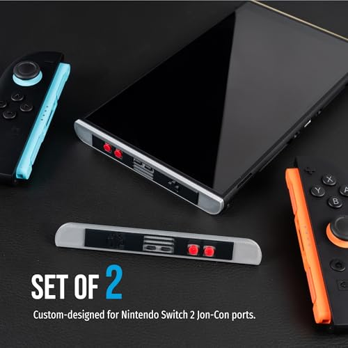 JoyCon Magnetic Dust Cover Compatible With Nintendo Switch 2 – Protective Port Covers, Dust Guard (Set of 2) (Retro) - color: Retro