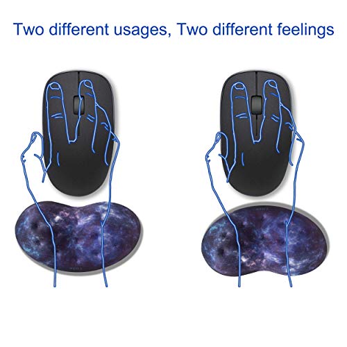 BRILA Ergonomic Memory Foam Mouse Wrist Rest Support Pad Cushion for Computer, Laptop, Office Work, PC Gaming - Massage Holes Design - Wrist Pain Relieve (Nebula Galaxy Space) - color: Nebula Mouse Wrist Rest