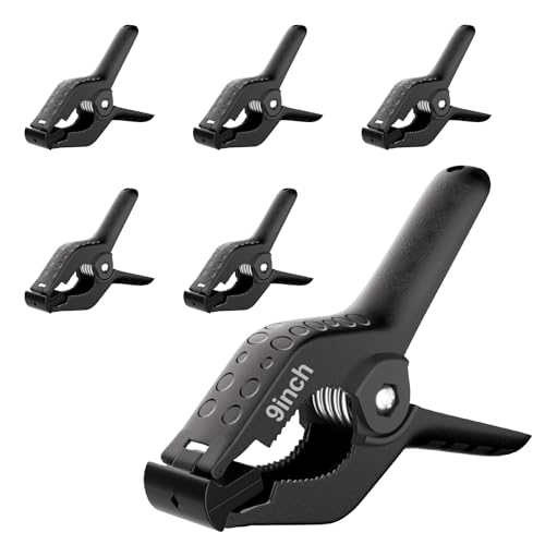Backdrop Clamps Clips - 9in - Large Spring Clamps for Backdrop Stand, 6 Pack Heavy Duty Plastic Muslin Photo Clamp for Photography Photobooth, Balloon Arch, Woodworking - size: 9in