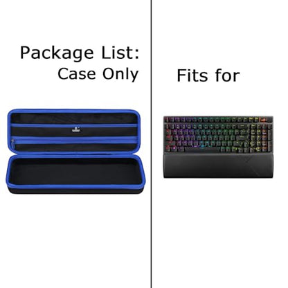 Tourmate Hard Storage Case for ASUS ROG II 96/Logitech K 585 Wireless Gaming Keyboard - Travel Case for RK ROYALKLUDGE RK98/RK96/N80/RK61,Aula F87/HERO 68/ S98 Pro(Only Box) (Black & Blue) - color: Black & Blue