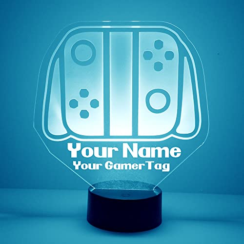 Personalized Gaming LED Sign Night Light Lamp with Remote, Custom Text, Acrylic Display with 16 Colors & 4 Modes, Battery or USB Power, Made in The USA (Controller 6) - style: SW