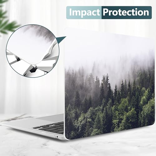 DONGKE Compatible with MacBook Air 13 inch Case 2021 2020 2019 2018 Release A2337 M1 A2179 A1932 with Retina Display & Touch ID, Plastic Hard Shell & Keyboard Cover - Forest - color: Forest
