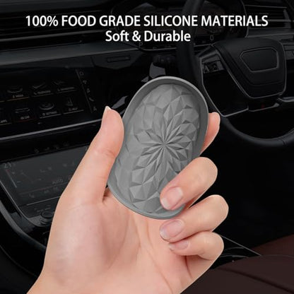 ME.FAN Car Coasters for Cup Holders [4 Pack] - 2.75In Silicone Auto Mug Mats - Universal Non-Slip Recessed Car Interior AccessoriesDeep Grey - color: 4pack-dark Grey