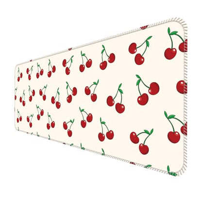 Large Gaming Mouse Pad, Full Keyboard Mat, Long Laptop Mousepad, Computer Mouse Mat for Home and Office, Anti-Slip Rubber Base, 31.5 x 11.5 Inches (Cute Cherry) - color: Cute Cherry