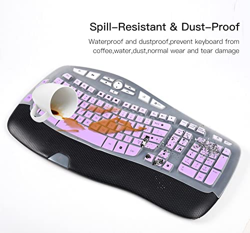 CaseBuy Keyboard Cover for Logitech K350, MK550, MK570 Wireless Wave Keyboards - Ultra Thin Protector, Ombre Purple - color: Ombre Purple