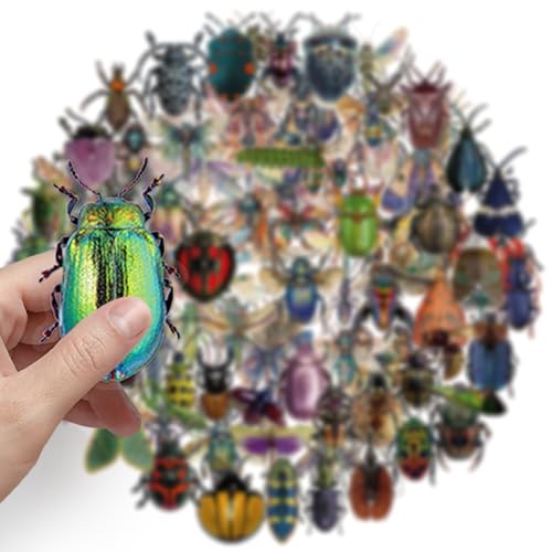 Realistic Bug Stickers, Transparent PET Insect Decals,100Pcs Waterproof Butterfly Dragonfly Bee Beetle Stickers for Scrapbooking Journals Card Making DIY Crafts Adults - style: Insect