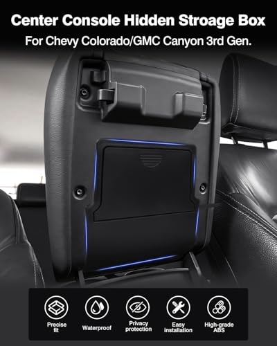 Autorder Armrest Hidden Storage Box for 2023-2025 2026 Chevy Chevrolet Colorado/GMC Canyon Accessories One-Touch Open Center Console Organizer Secret Compartment Hidden Organizer Insert Tray - color: 2023-2026 Chevy Colorado/GMC Canyon Hidden