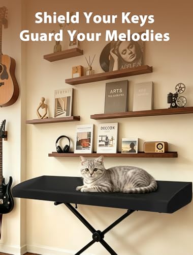 61 Keys Piano Keyboard Dust Cover, Stretchy Protective Keyboard Cover with Elastic Cord Locking Clasp, Universal Fit for All 61 Keys Digital Electronic Pianos, Must Have Piano Accessories - size: 61 Keys