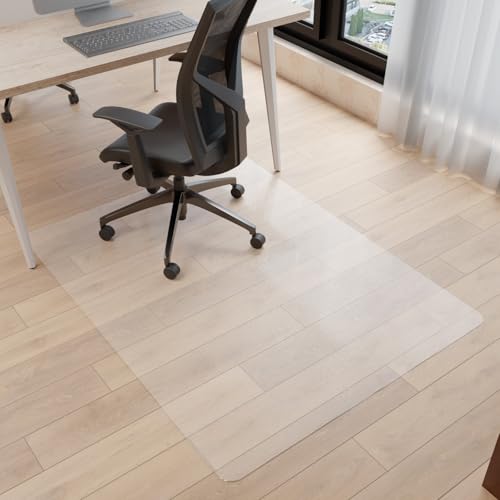 Chair Mat for Hardwood Floor, 48" x 36" Clear Desk Chair Mats, Easy Glide Plastic Mat for Under Office Chair, Rectangle - color: Clear, size: 36'' x 48'' Rectangle