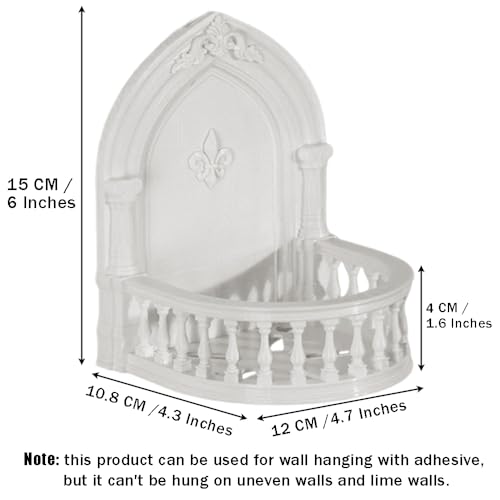 OULIGET Acrylic Mini Floating Shelf,European Court Style Wall Mount Bracket,Dollhouse Décor Accessories,Mounted Storage for Doll Pop Figures Camera Plants Pictures