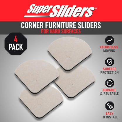Super Sliders 5" Slide & Hide Reusable Furniture Sliders for Hard Surfaces, Anti-Slip Protective Furniture Moving Pads for Beds, Sofas, Dressers, Set of 4, Beige - size: 5 Inch, style: For Hardwood
