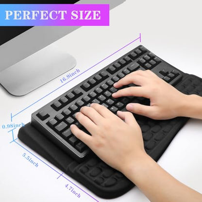 Computer Keyboard Stand Pad with Wrist Rest, Ergonomic Comfy Tilted Keyboard Holder, Keyboard Tray Support for Office Home (02-Black) - color: 02-black
