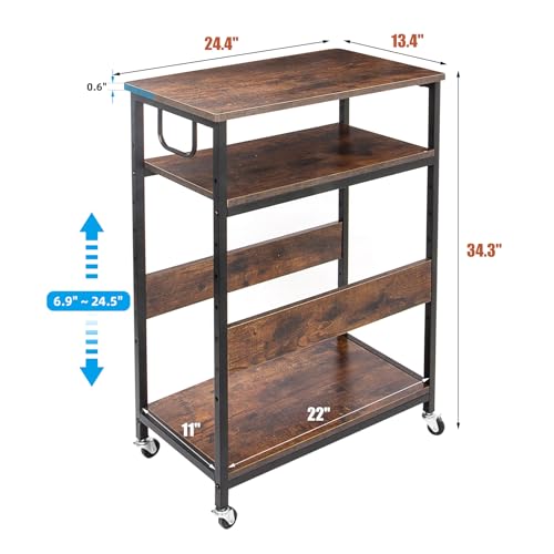 TooCust Extra Large Height Adjustable Computer Tower Stand, Computer & Machine Carts, PC Tower Stand, Printer Stands with Steel Wheels, Holds Up to 110 lbs (Fits 11" D x 22" W x 24.5" H Towers) - style: Large(for mini, mid and full tower)