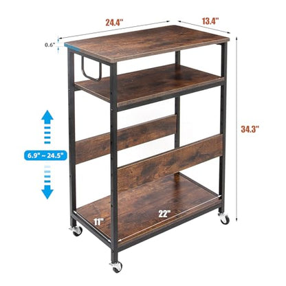 TooCust Extra Large Height Adjustable Computer Tower Stand, Computer & Machine Carts, PC Tower Stand, Printer Stands with Steel Wheels, Holds Up to 110 lbs (Fits 11" D x 22" W x 24.5" H Towers) - style: Large(for mini, mid and full tower)