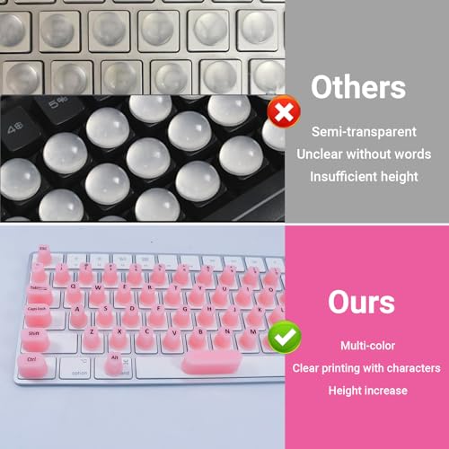 Raised Keyboard Stickers for Long Nails with Letters - Heart-Shaped Antistatic Silicone Protective Cover with Tweezers, Wet Wipes, Dry Towel & Jelly Glue, Ideal for Typing, Gaming & Nail Art (70 Pcs)