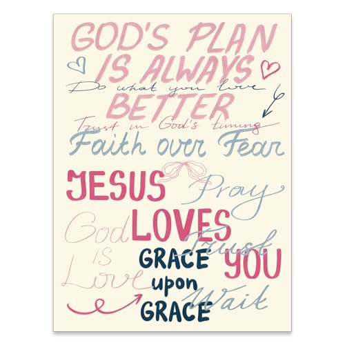 Navy Blue Pink Wall Art Trendy Preppy Aesthetic Poster Decor Fashion Girly Christian Canvas Prints Positive Quotes Painting Artwork for Room Dorm Apartment College Classroom 11x14in Unframed - color: Affirmation01, size: 14L" x 11W", style: Unframed