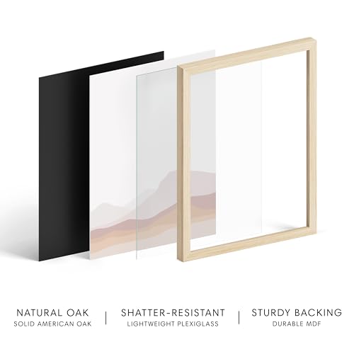 HAUS AND HUES Mountain Wall Art - Set of 4 Mid-Century Modern Landscape Decor, Nature & Modern Art Wall Art | Beige Framed 24x36 - color: Blush Mountain Landscape, size: 24x36, style: Beige Framed