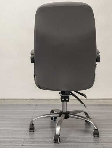 Melaluxe Office Chair Cover with Arm Covers - Universal Stretch Desk Chair Cover, Computer Chair Slipcovers (Size: L) - Dark Gray - color: Dark Gray, size: Large with Arm Cover