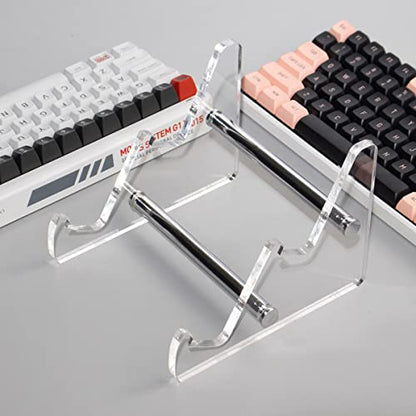 Sumgsn Keyboard Display Stand, Keyboard Storage Stand, Keyboard Holder, White Transparent Acrylic Stand for Two Mechanical Keyboard - color: White